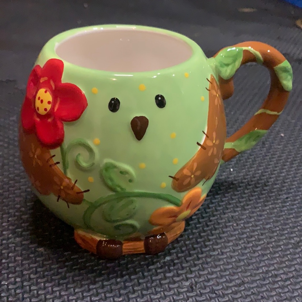 Pier 1 Green Bird Mug